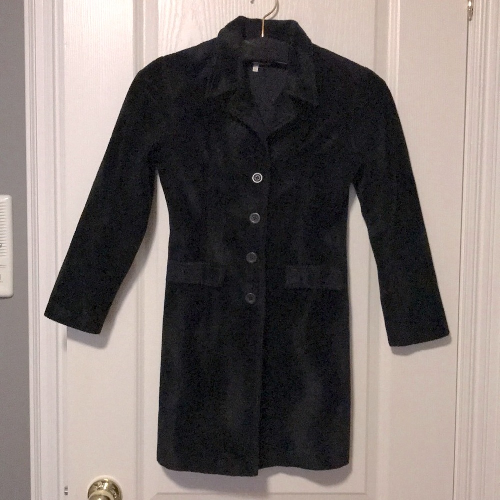 Le Chateau Junior Girl Black Faux Fur 3/4 Length Blazer